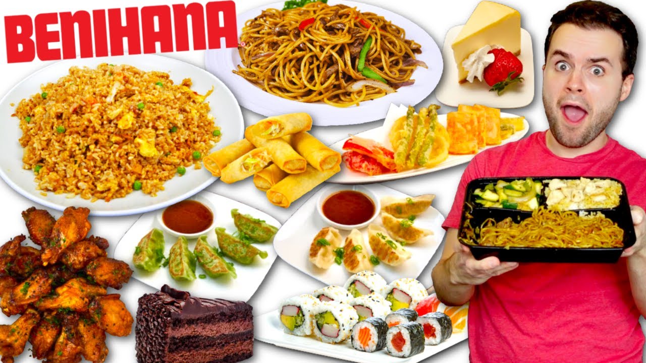 Trying Benihana's MENU for the FIRST TIME EVER! - Japanese Restaurant MUKBANG REVIEW!