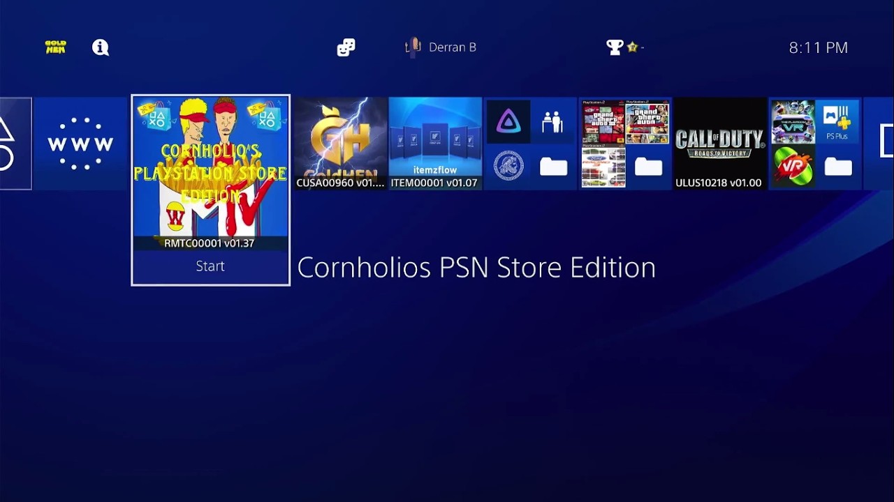 Cornholio's PSN Store Edition PS4 Jailbreak