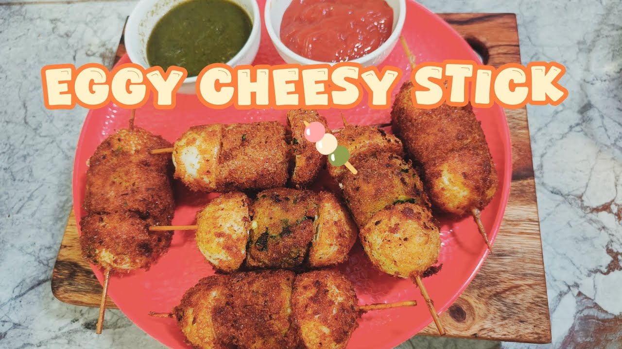 Eggy Cheesy Stick 🍡| Cheesy Eggs Stick |egg | Potato|Cheese🧀| Serve with Tomato sauce pudina Chatni 