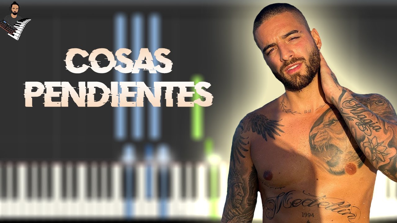 Maluma - Cosas Pendientes | Instrumental Piano Tutorial / Partitura / Karaoke / MIDI