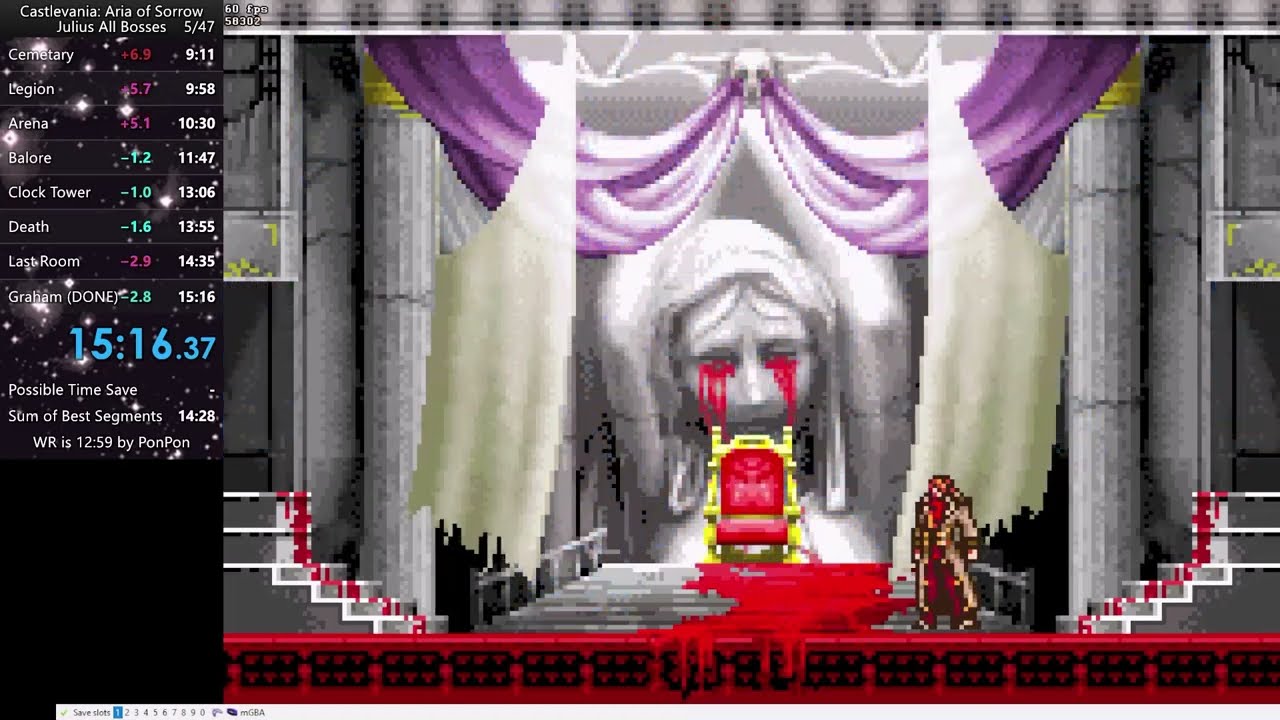 Aria of Sorrow - Julius All Bosses Speedrun in 14:42
