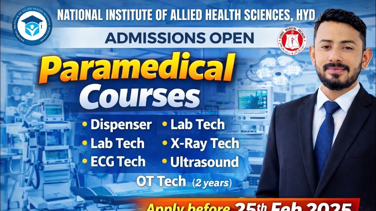 🎯 National Institute Of Allied Health Science Hyderabad | Paramedics Admissions 2026 | Mahdi Kazmi 