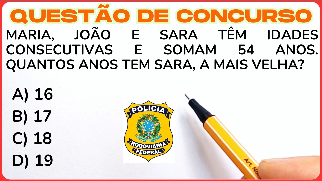 🚨 QUESTÃO REAL DE CONCURSO! 🚨RACIOCÍNIO LÓGICO🔥