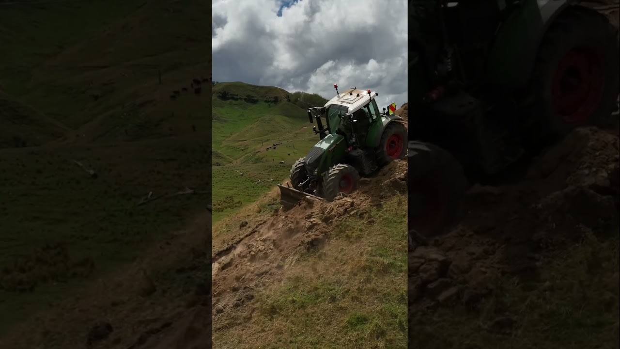 Pushing Dirt on NZ Hills. #farming #machinery