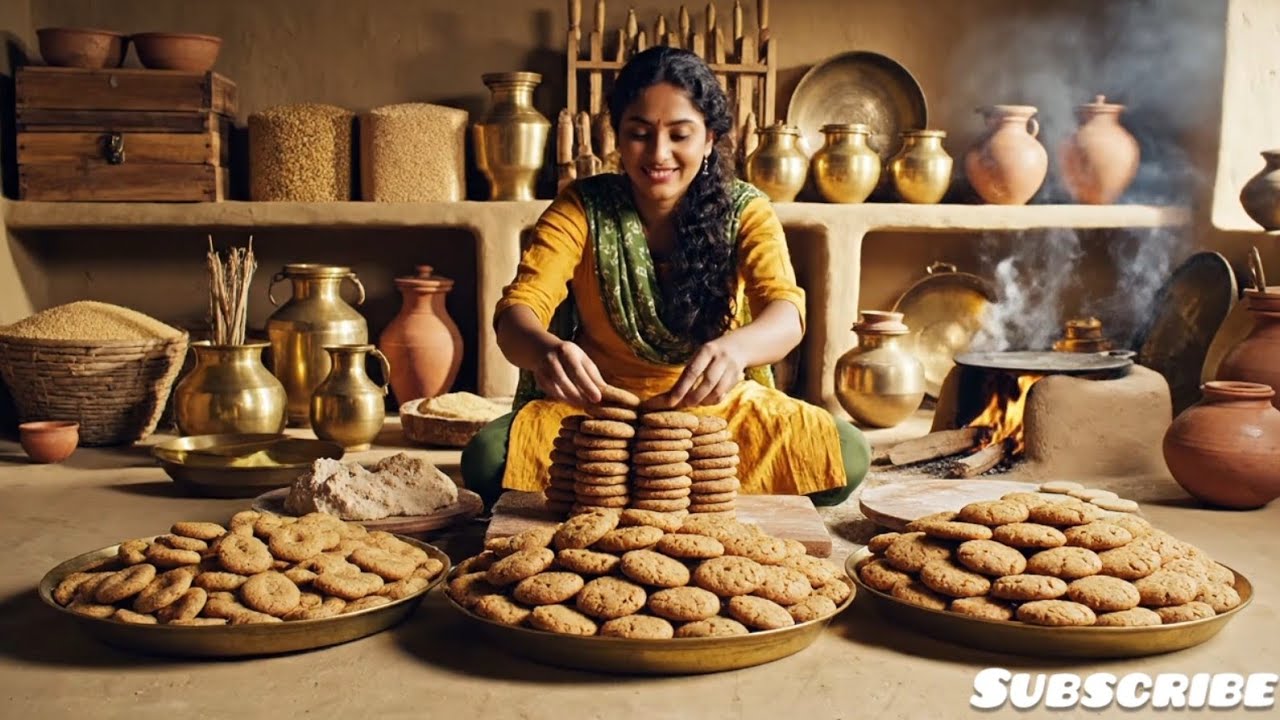 Village Girl Baking 1000 Cookies Traditional Indian Village CookingDesi Village Girl Making Cookies