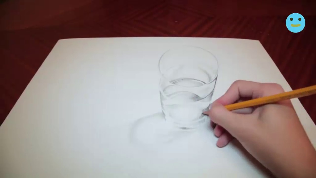 How to paint a glass of water 3D