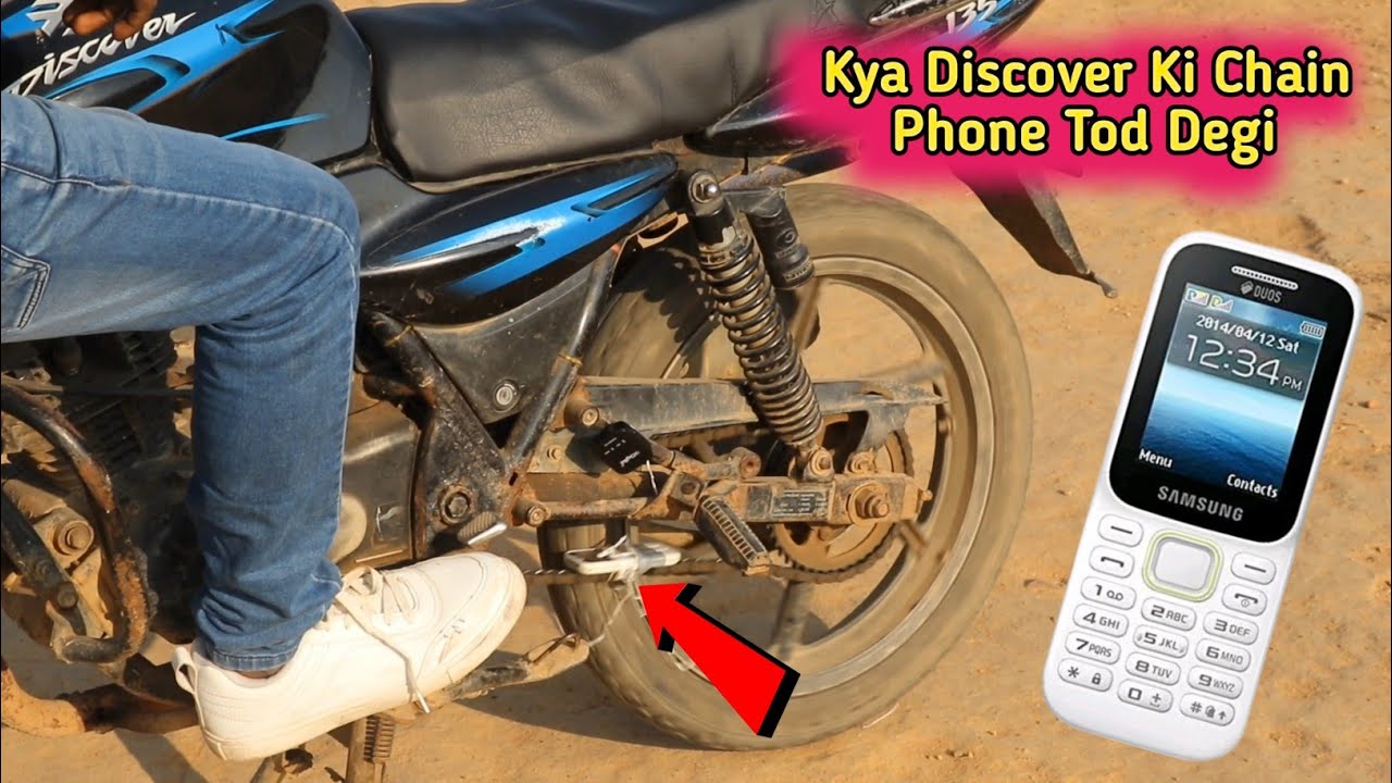 Samsung Guru Phone v/s Bike Bajaj Discover Chain! kya Rok dega😇Legend vs  Bike Chain Experiment!