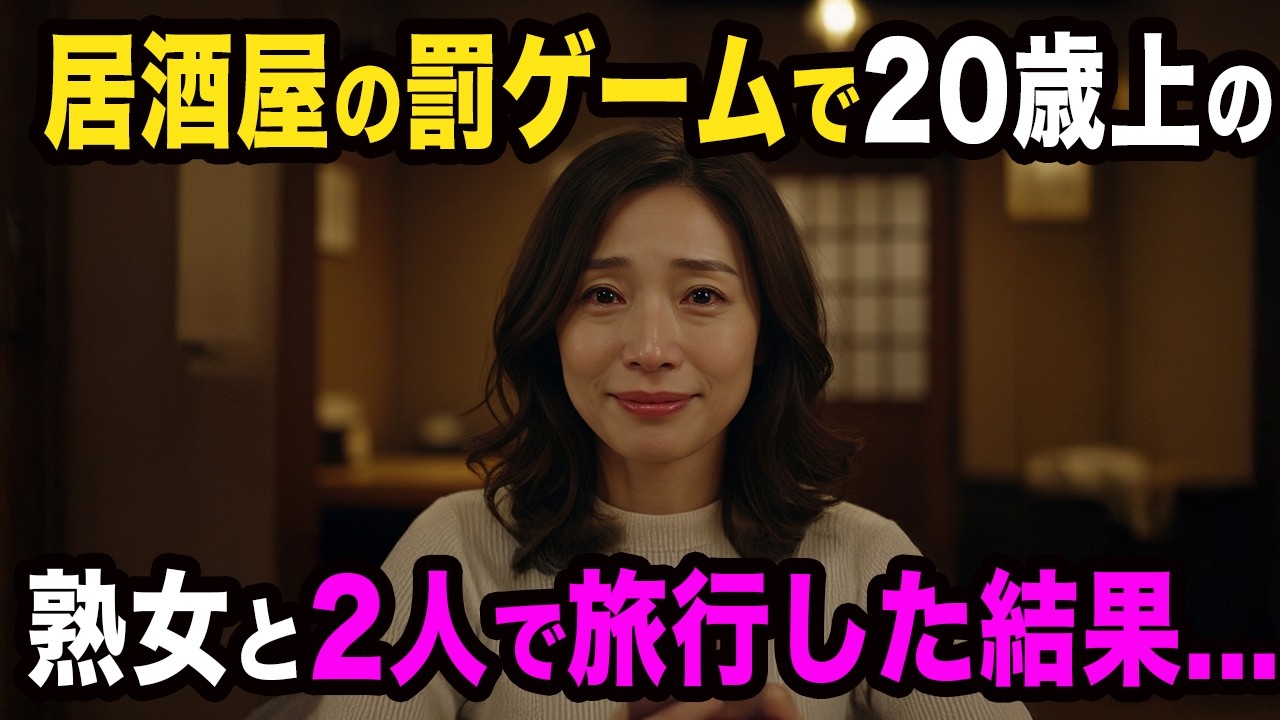 飲み会の罰ゲームで20歳年上の熟女と二人きりで旅行に行った結果....