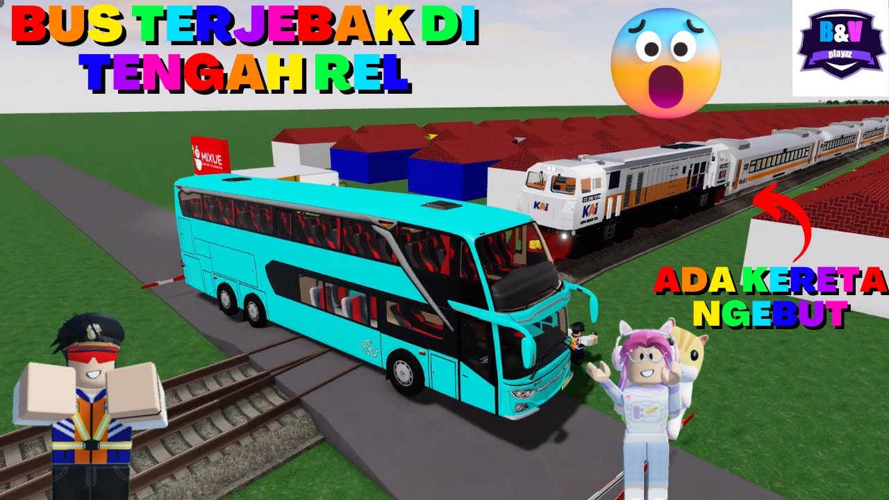 BUS TERJEBAK DI TENGAH REL KERETA APII!! ADA KA NGEBUT LAGI!! 😱😱