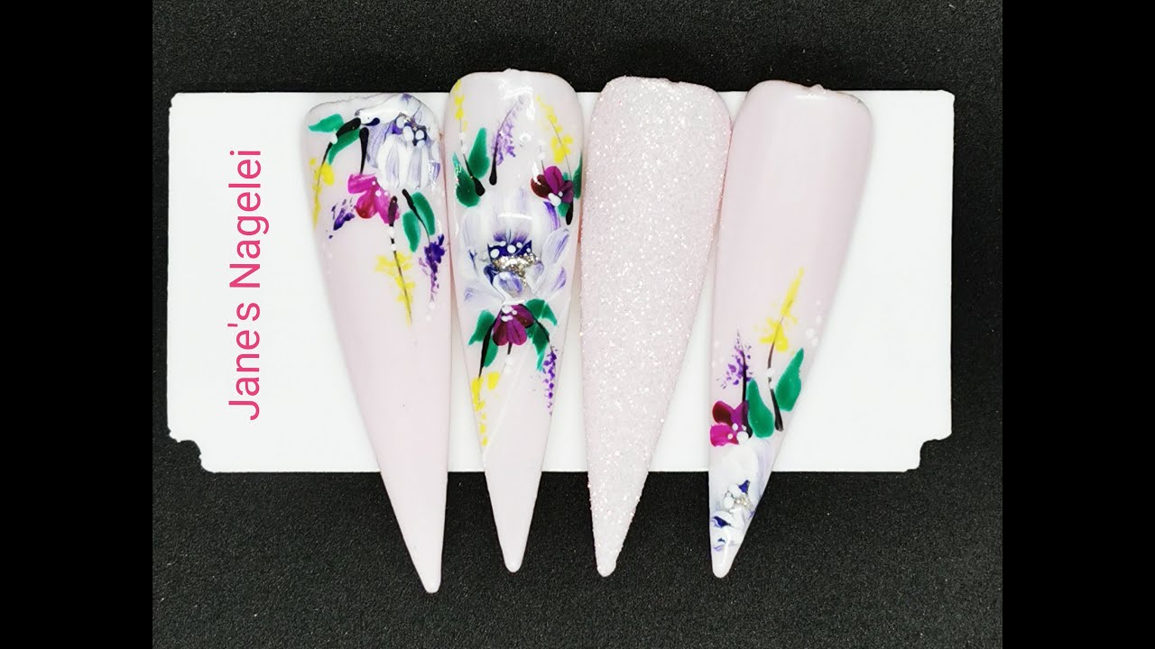 Flower, Blumen, Nail Art, Nails, Gel malerei, Gel painting, Spring, Nailflower, easy gelflower