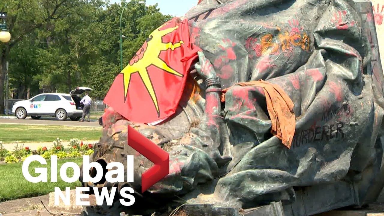 Conservatives urge Manitoba to restore fallen statues of Queen Elizabeth, Queen Victoria