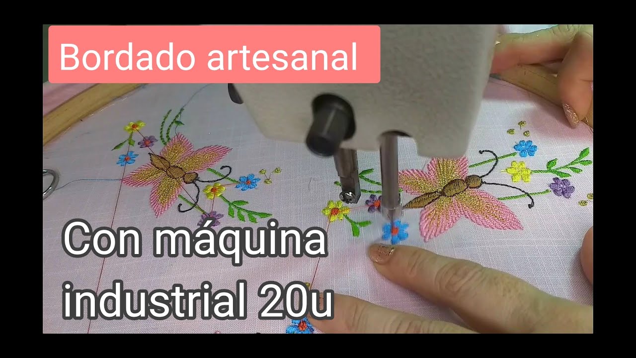 Bordando en máquina  industrial 20u singuer