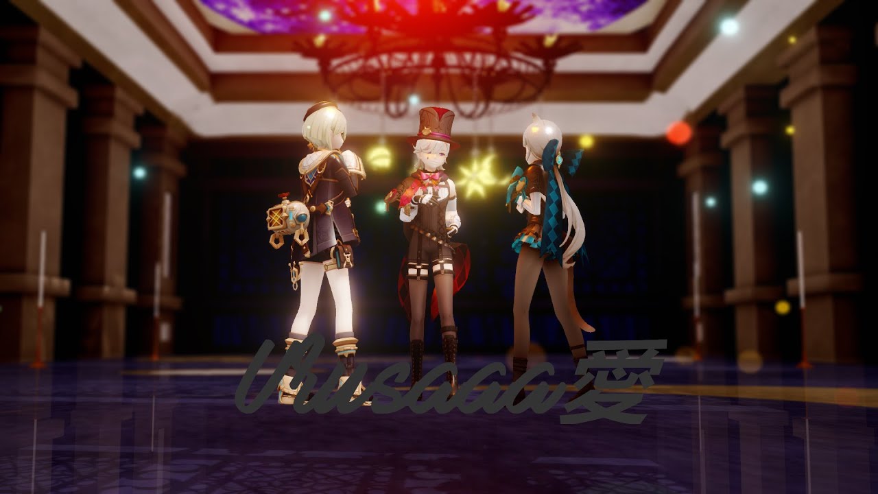 ( MMD Genshin Impact )Urusaaa愛  - Lyney , Lynette , Freminet -
