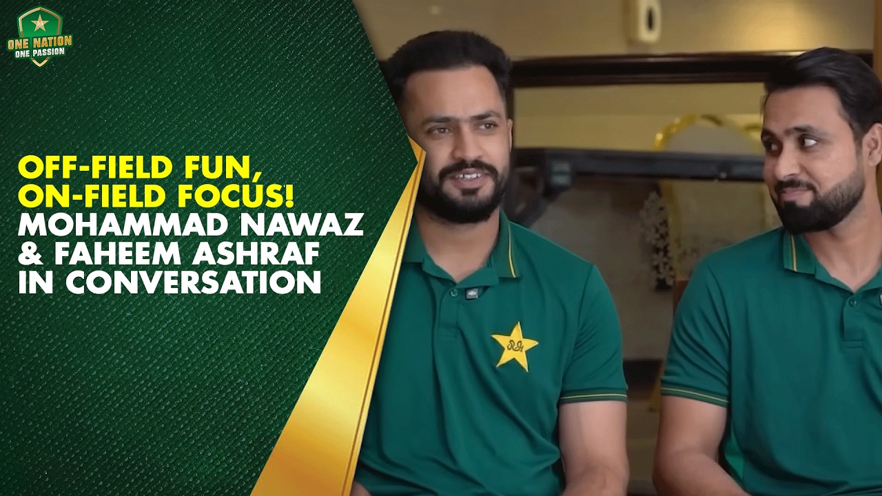 ✨ Off-field fun, on-field focus! 🎯 Mohammad Nawaz & Faheem Ashraf in conversation 🎙️