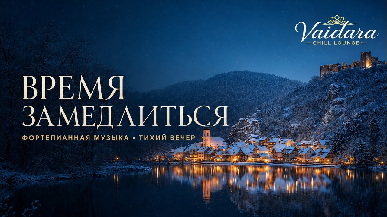 Зимняя деревня у подножия гор ❄️ | Спокойная фортепианная музыка для тихих уютных вечеров