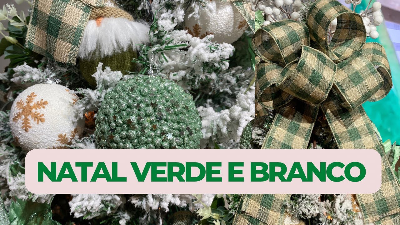NATAL 2022 ÁRVORE DE NATAL COM DECORAÇÃO VERDE E BRANCA #natal2022 #decoraçãodenatal #arvoredenatal