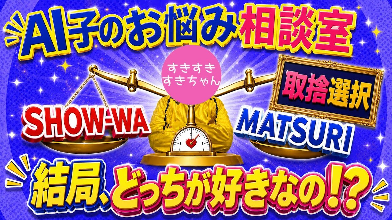 【テーマ:取捨選択】SHOW-WAもMATSURIも好きなんだけど、もうお金ないしどうしたらええねん。【AI子のお悩み相談室】