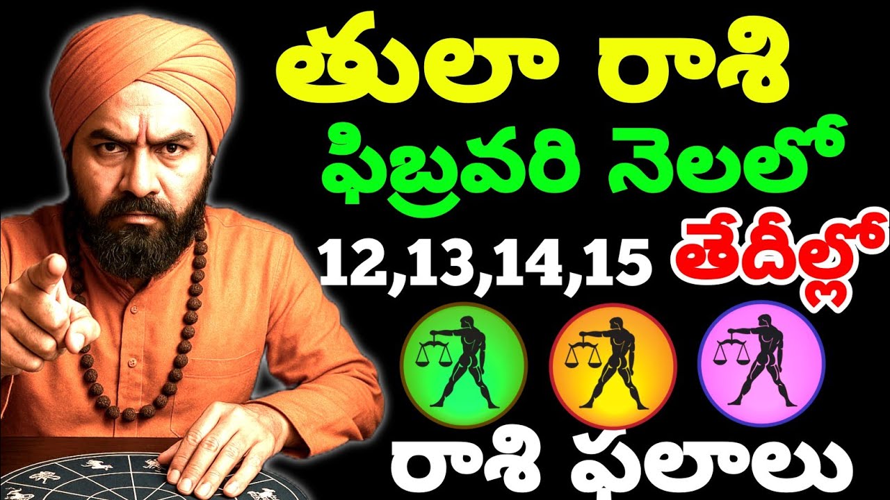 ఫిబ్రవరి 12,13,14,15 తేదీల్లో వీరికి జాతక ఫలితాలు February horoscope results for Libra 