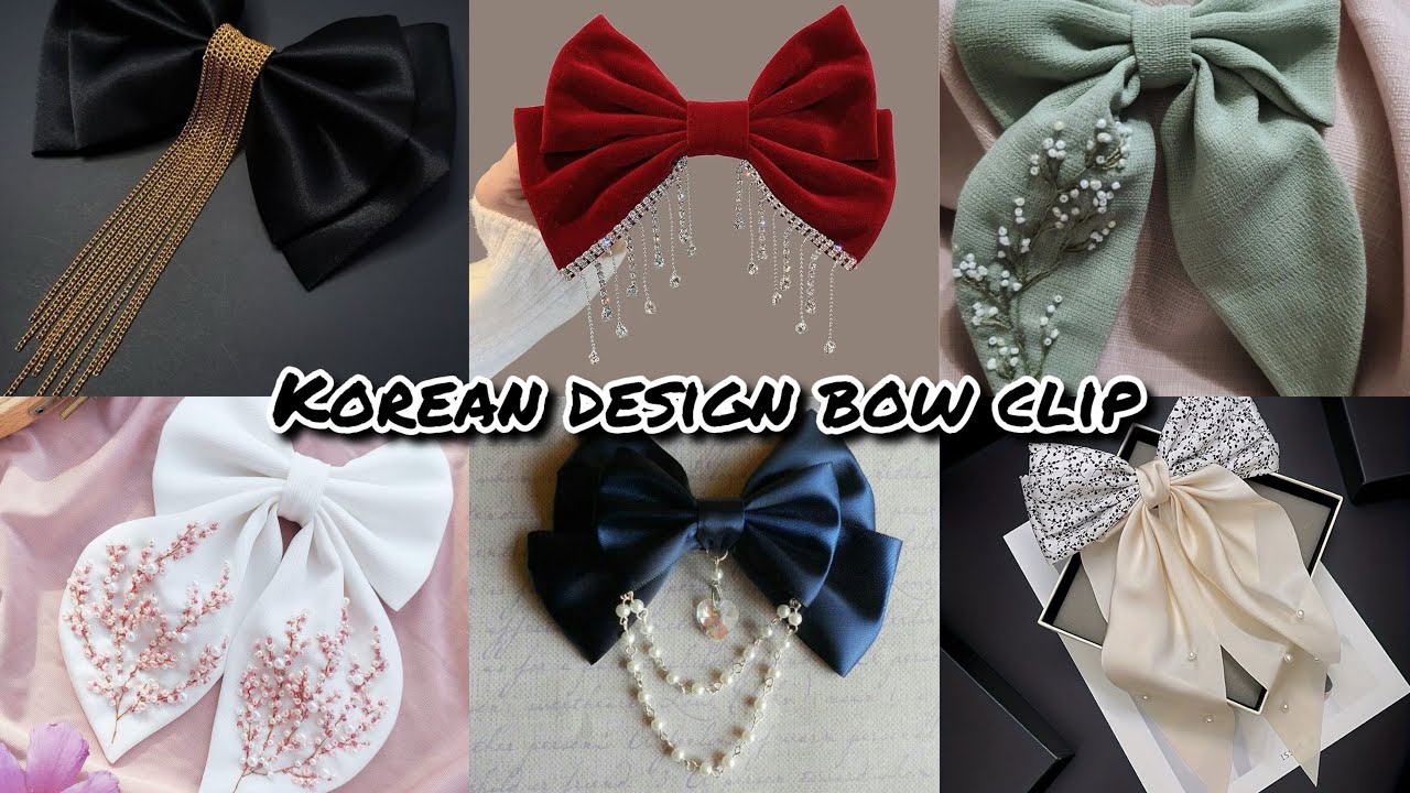 New Design Korean Cute Bow Clips Or Hair Clips For Girls 2024 | Cute Bow Hair Clips ke Design 2024