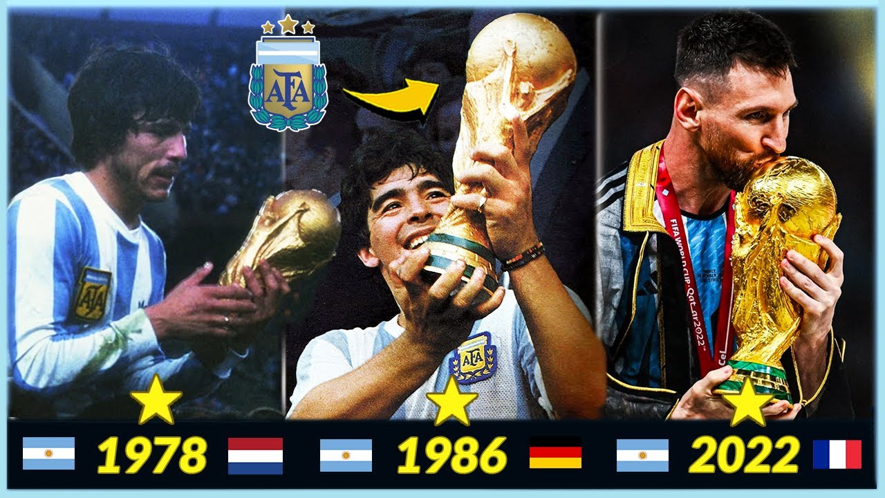 Los 3 MUNDIALES de ARGENTINA 🇦🇷 ⭐⭐⭐(1978, 1986, 2022)