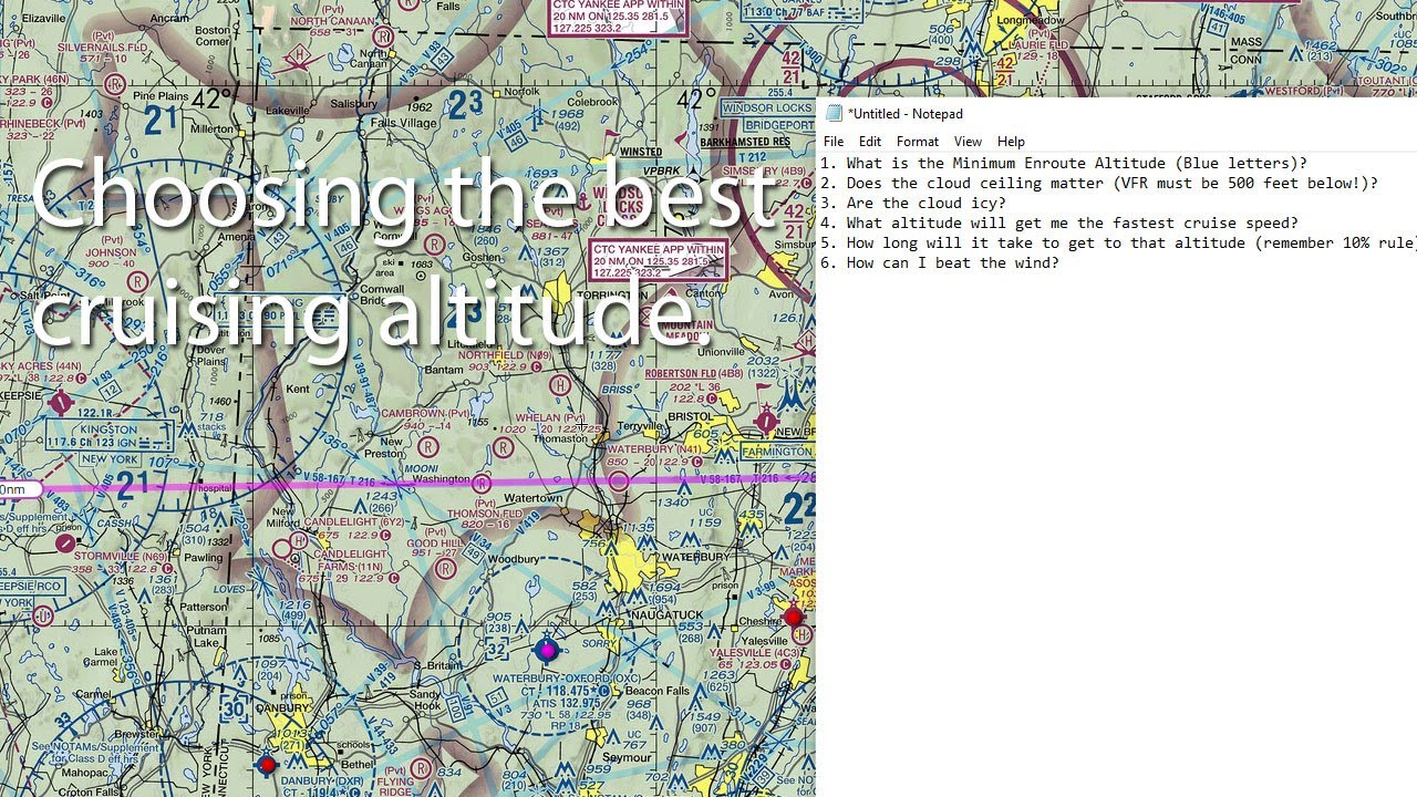 Choosing the best cruise altitude for a flight tutorial