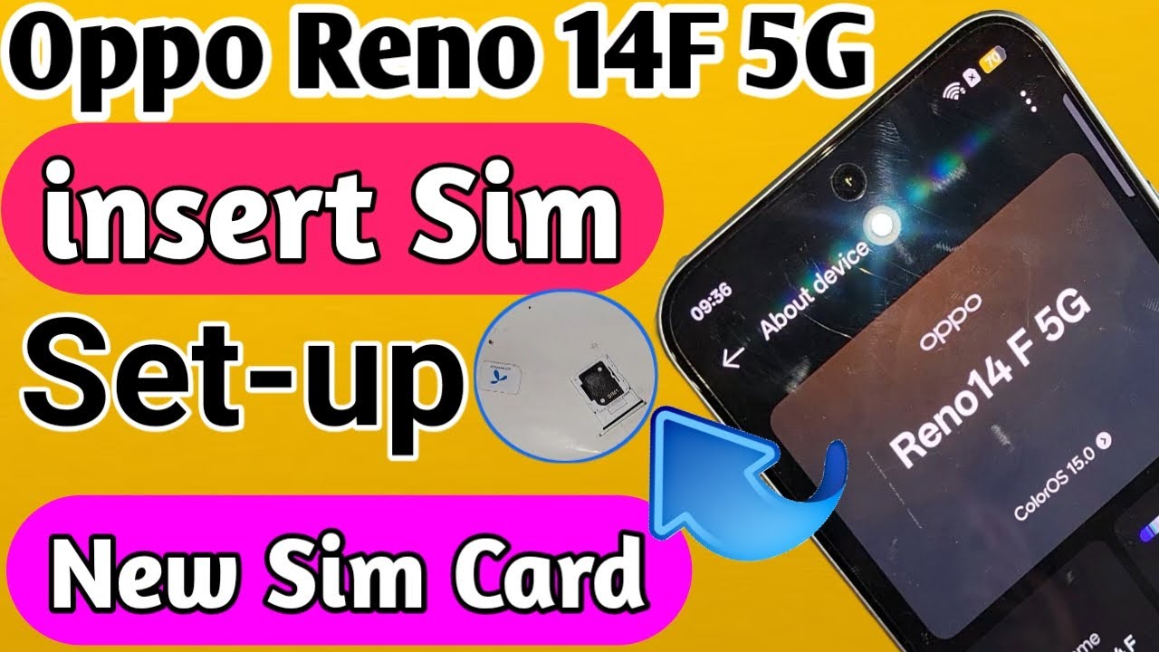 Oppo reno 14F 5g insert sim card // setup new sim card