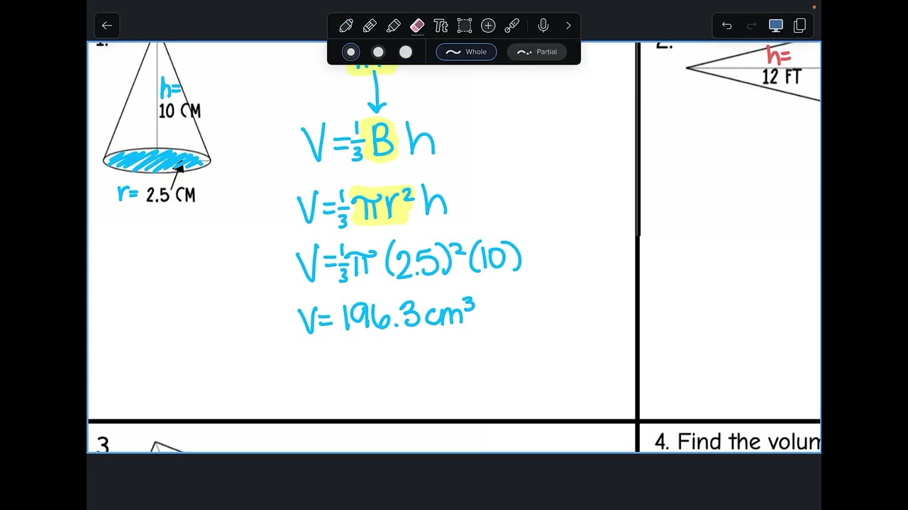 Volume of Cones