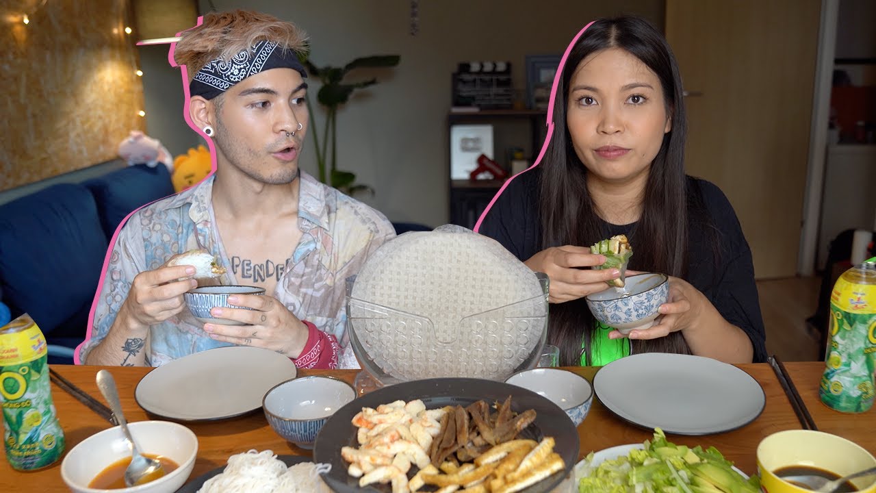 er ist Asiate und steht auf Jungs. was sagen seine Eltern? (Sommerrollen Mukbang Talk)