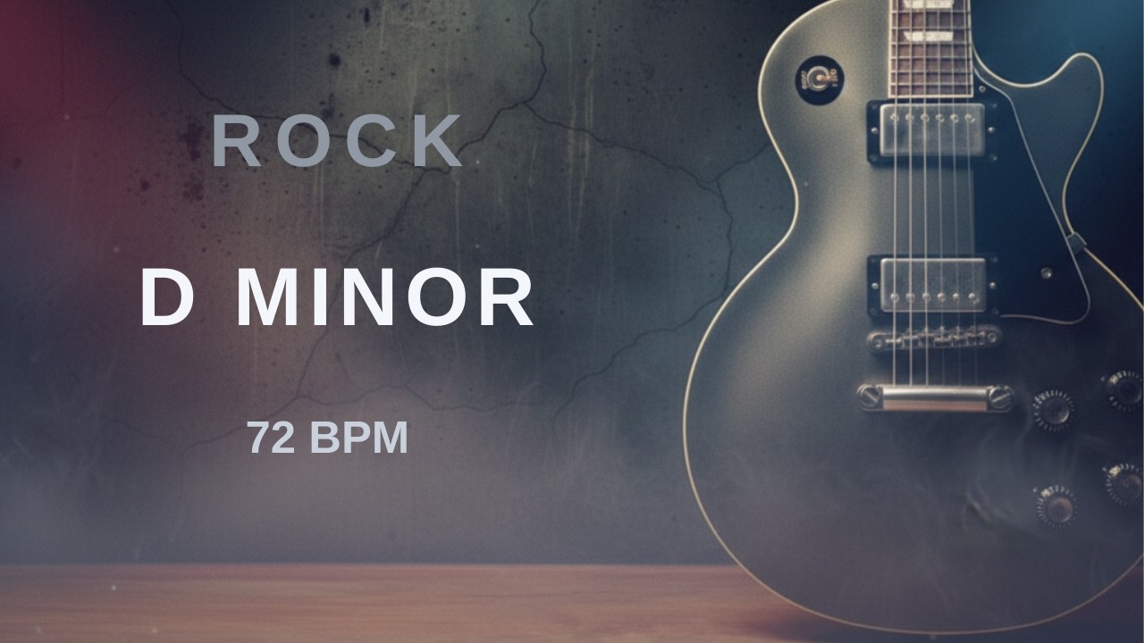 D Minor Rock Backing Track | 72 BPM
