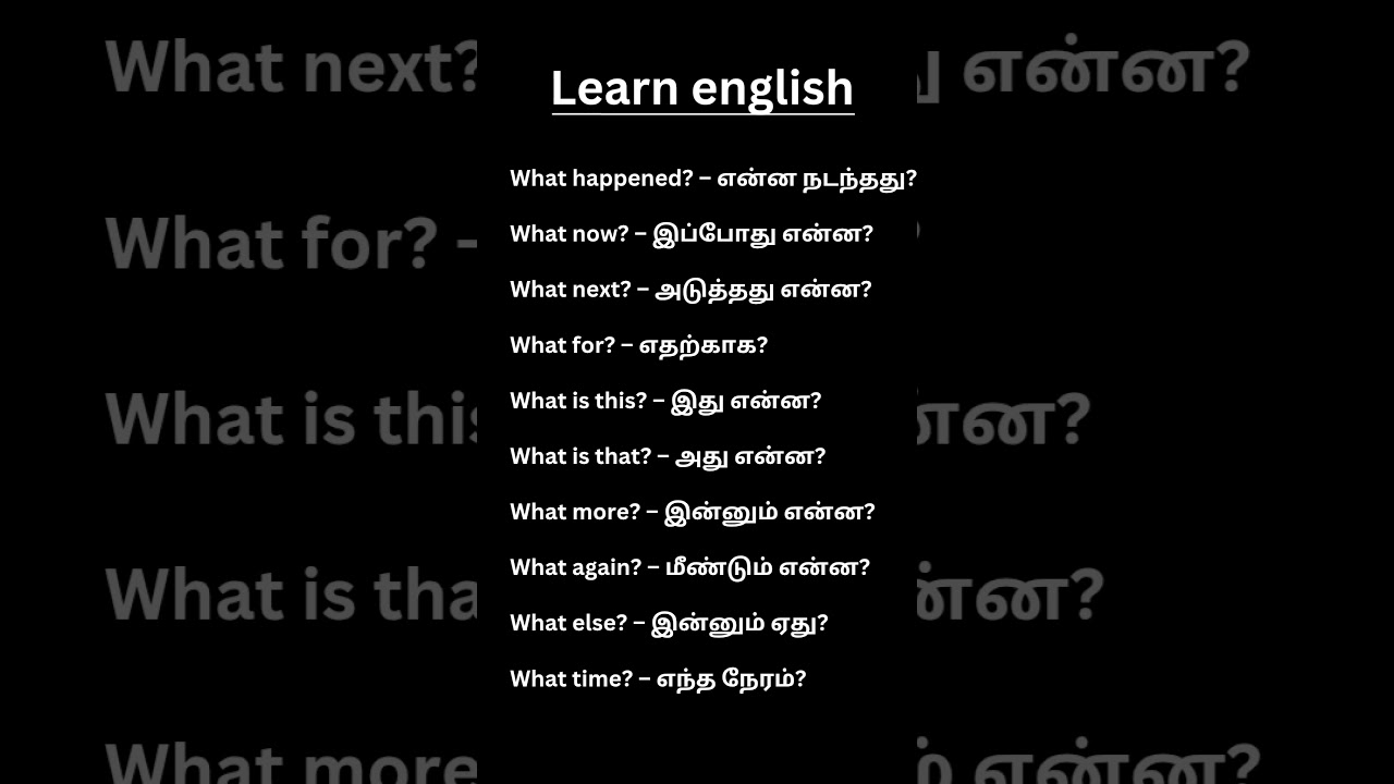 Learn Basic words in English | 