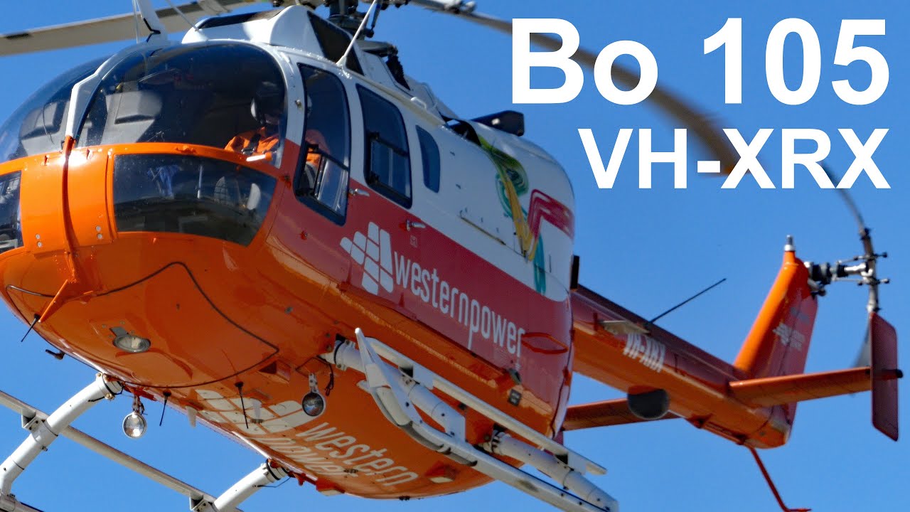 Western Power Bo 105 Helicopter Landing - Jandakot, WA - 26 August 2023