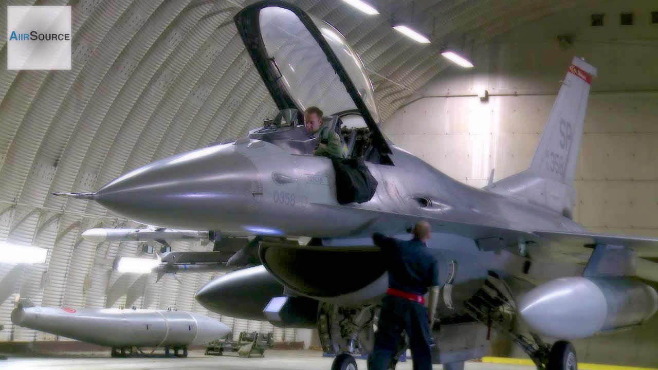 480th Fighter Squadron F-16 Fighter Jets Depart for Greece. Preflight, Takeoff.