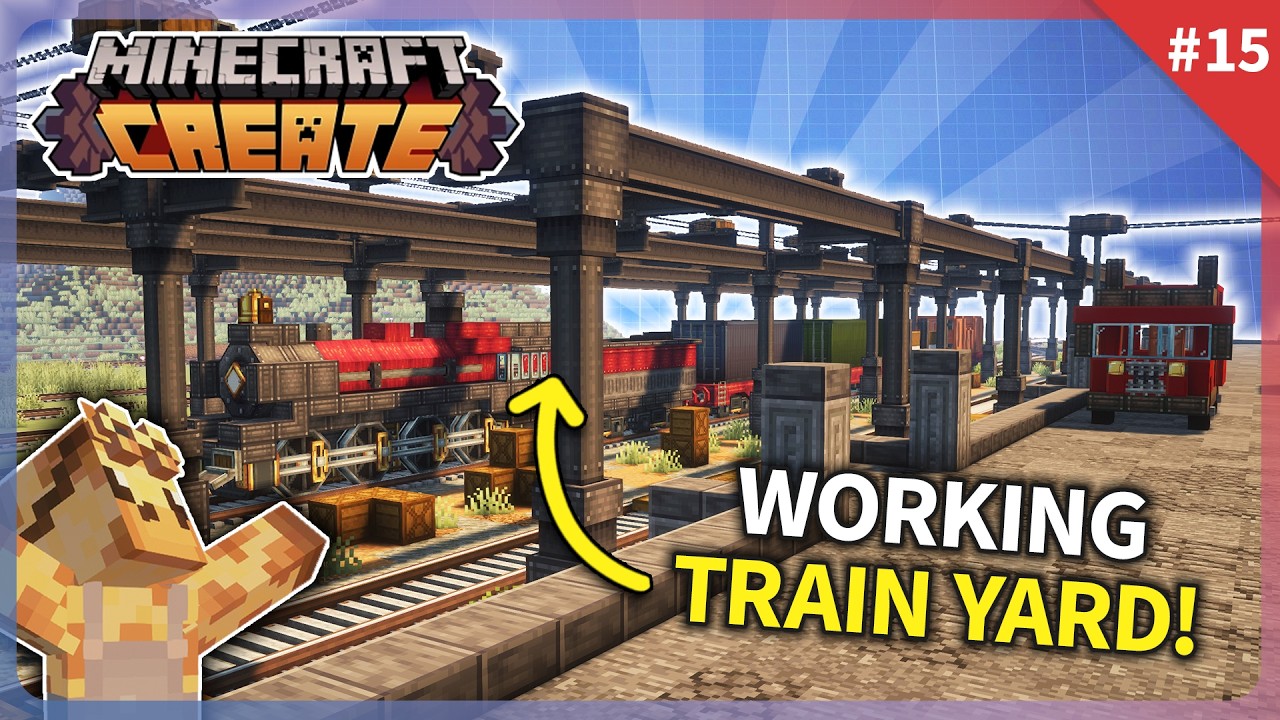 I Built a TRAIN YARD and DELIVERY NETWORK with Minecraft Create Mod! [#15]