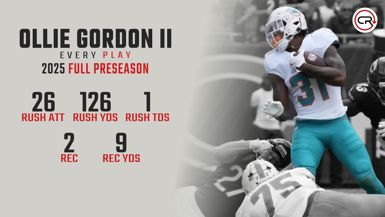 Ollie Gordon II 2025 Preseason Highlights | Every Run, Target, and Catch
