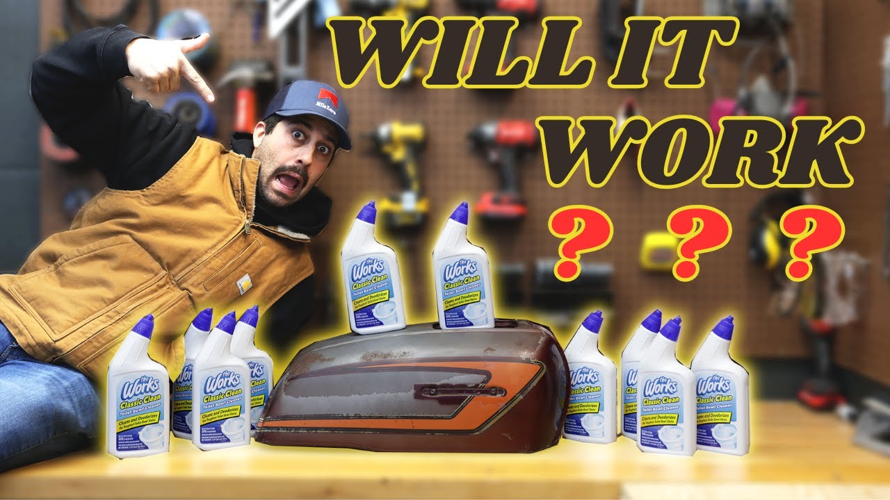 HOW TO CLEAN MOTORCYCLE GAS TANK | TOILET BOWL CLEANER EDITION