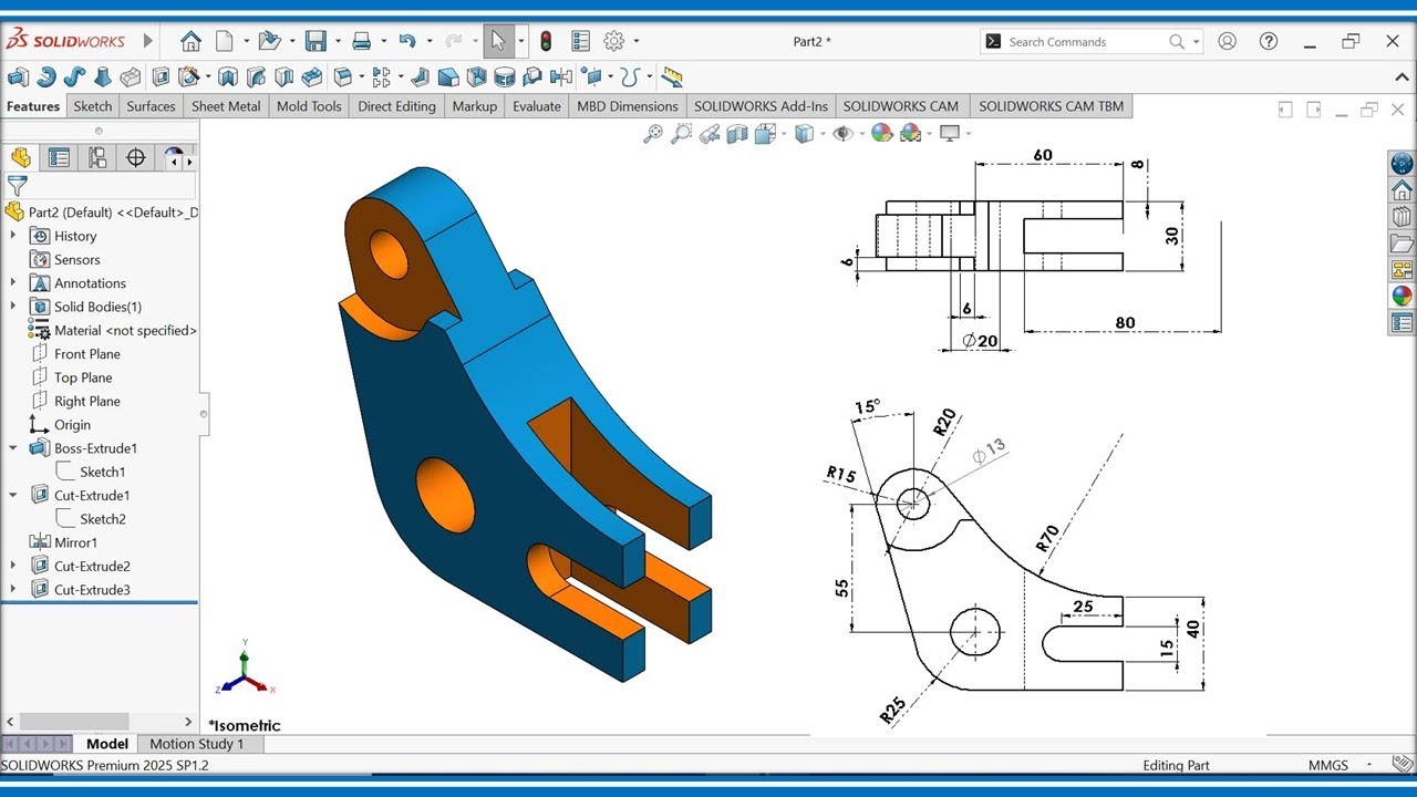 📌 Exercise 3D &ndash; 05 | SOLIDWORKS Bangla Tutorial | Mechanical Part Design Step by Step