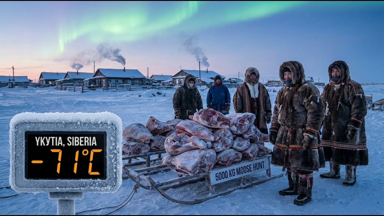 5000kg Moose Hunt in &minus;71&deg;C Yakutia ❄️ Feeding a Frozen Village