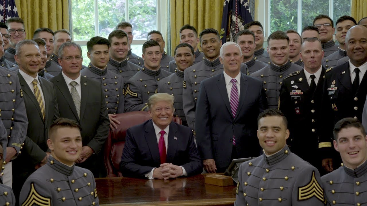 President Trump Presents the Commander-in-Chief Trophy to the Army Black Knights