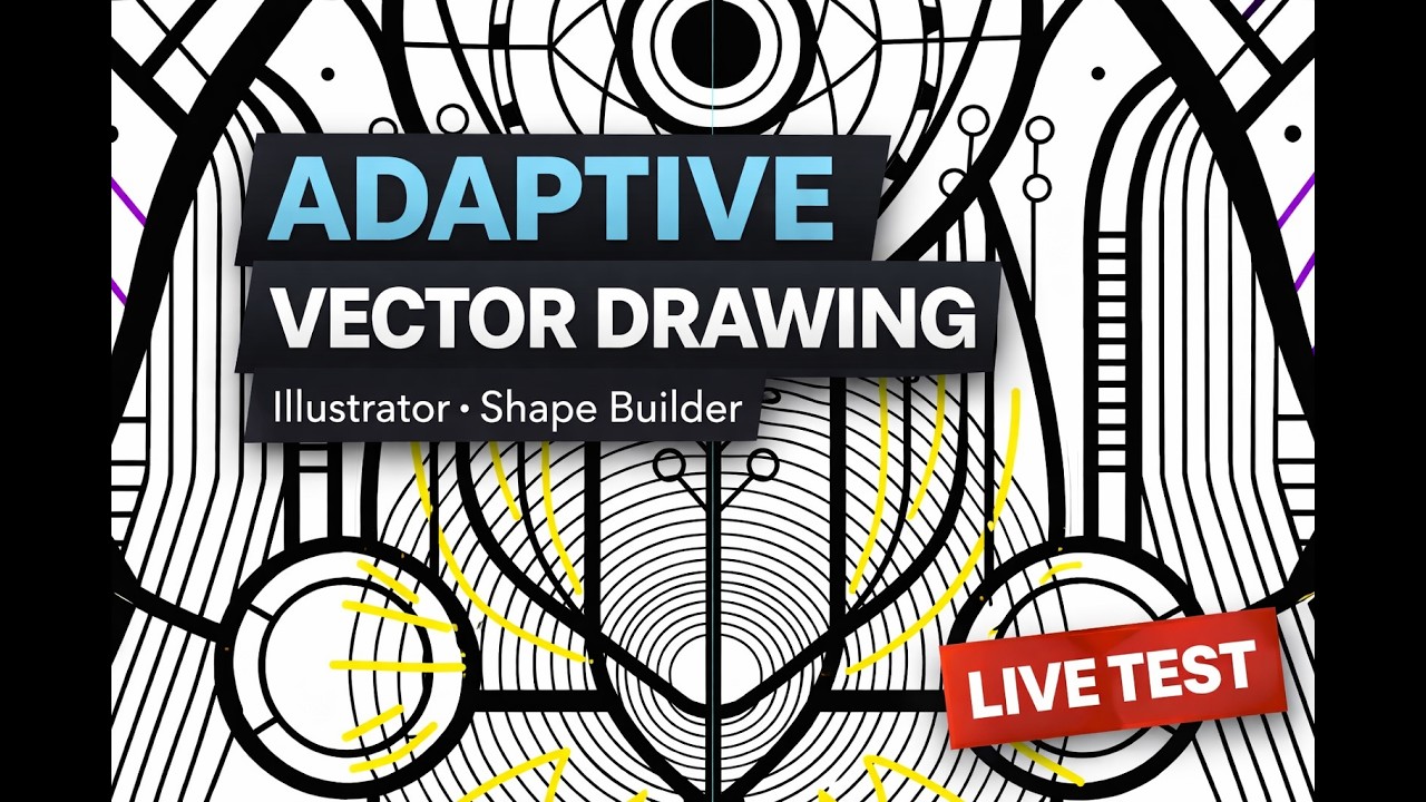Live: Adaptive Vector Drawing in Illustrator (Real-Time Process)