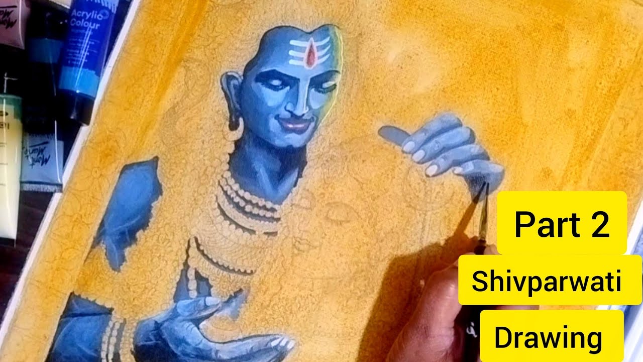 Shivparwati Drawing with Acrylic colour#youtube #drawing #shiv//