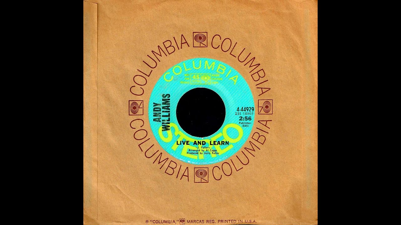 Andy Williams - LIVE AND LEARN - Western  Recorders  (1969)