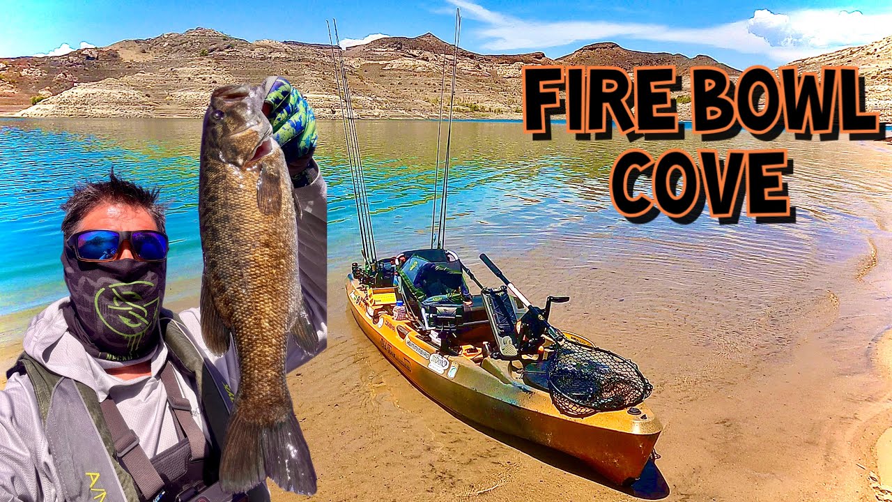 Kayak Fishing A New Spot! FIRE BOWL COVE! Lake Mead NV