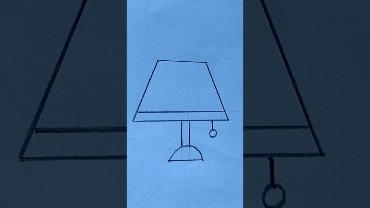 How to draw table lamp easy | step by step drawing table lamp