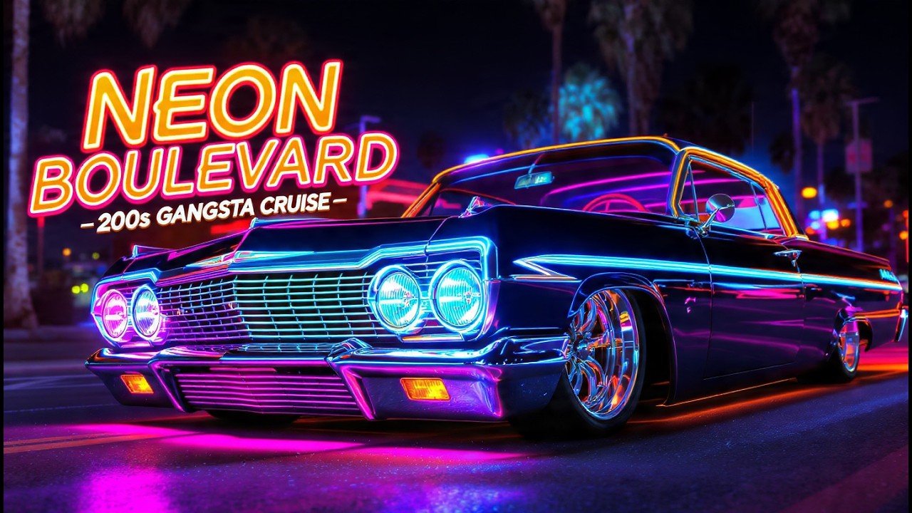 NEON BOULEVARD BOUNCE (2000s West Coast Gangsta Mix)  Lowrider Cruise Soundtrack