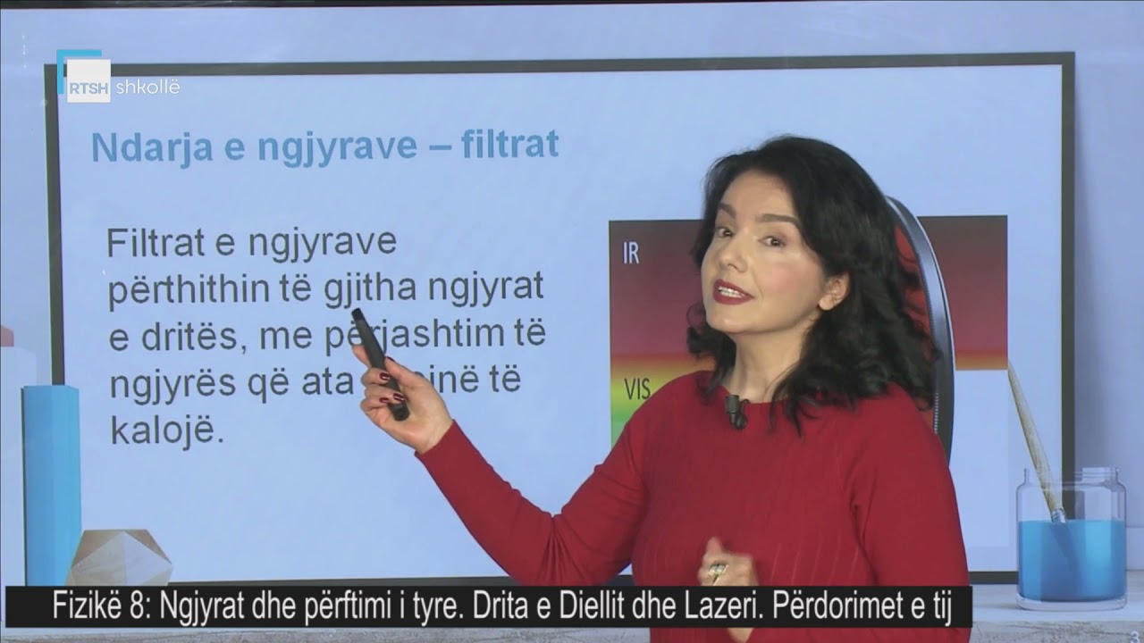 Fizikë 8 - Ngjyrat dhe përftimi i tyre. Drita e Diellit dhe Lazeri. Përdorimet e tij.