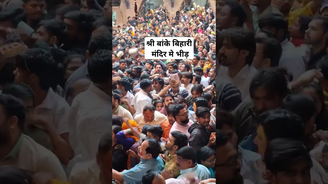 श्री बांके बिहारी मंदिर मे भीड़ || #trending #radhavallabh #bankebihari #vrindavan #shorts
