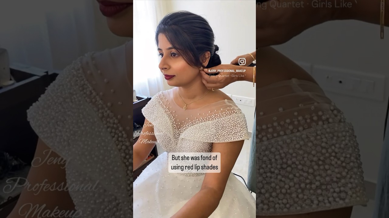 Bride don&rsquo;t want makeup for wedding #wedding #bridalmakeup #nomakeup #redlipstick #youtubeshorts