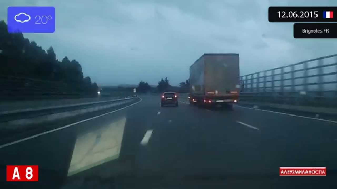 Driving through Côte d'Azur (France) from Arles to Brignoles 12.06.2015 Timelapse x4