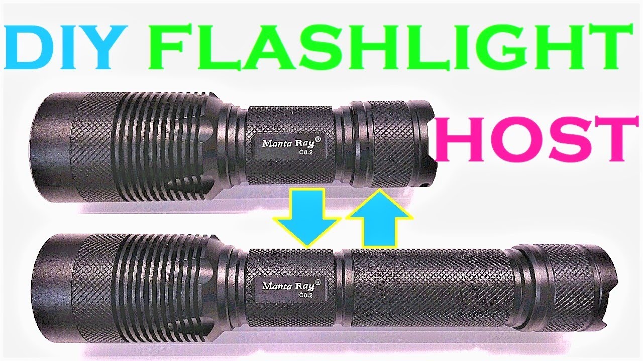 DIY Build Your Own Flashlight Manta Ray C8.2 For Work, Home, Auto, Camping Best Budget Lithium Ion