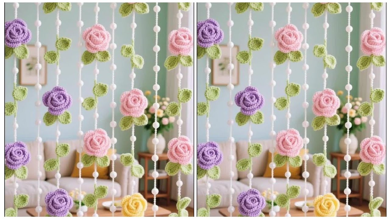 crochet curtains, crochet door curtain/@Beauty of Crochet
